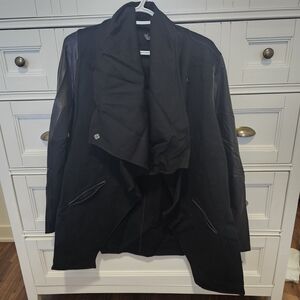 SPANX Black Draped Trench Coat